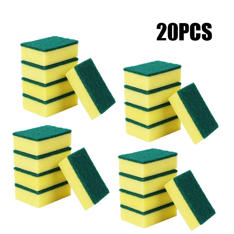 Right angle20 PCS Губка высокой плотности, кухонные чистящие средства, моющие полотенца, тряпки, губка, губка для чистки посуды из микрофибры, салфетка для чистки посуды Magic C - Цвет: Right angle20 PCS