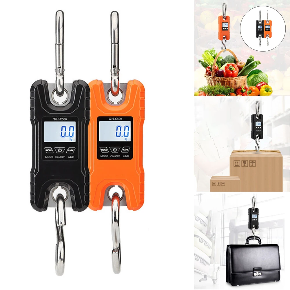 500kg 100g Weight Balance Heavy Duty LED Backlight Kitchen Tool Stainless Steel With Hanging Hook Crane Scale Mini Digital