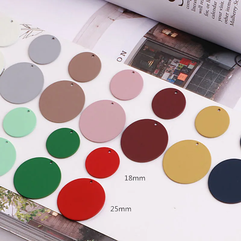 

10pcs Diy Earring Material Sprayed Matte Frosted Color Rubberpaint Large Roundpiecependant Ring Earring Accessoriespendant Metal