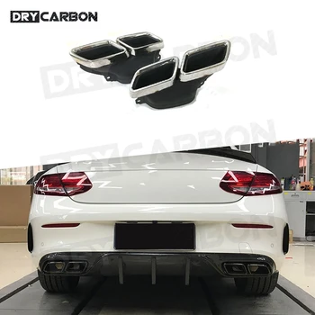 

Car Muffler Exhaust Pipe Tailpipe Outlet Nozzle End For Benz C Class W205 C200 C300 C260 C180 One Change Two Double 4 Outlet