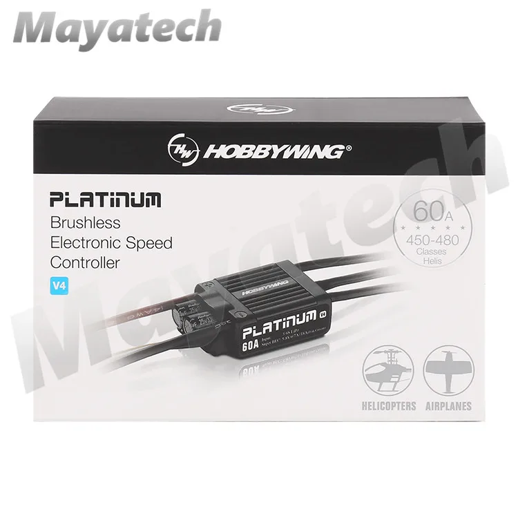 1 шт. оригинальный HobbyWing Platinum PRO V4 60A ESC (3 S 6 S) для 450 480 класса Heli (Пропеллер: 325 360