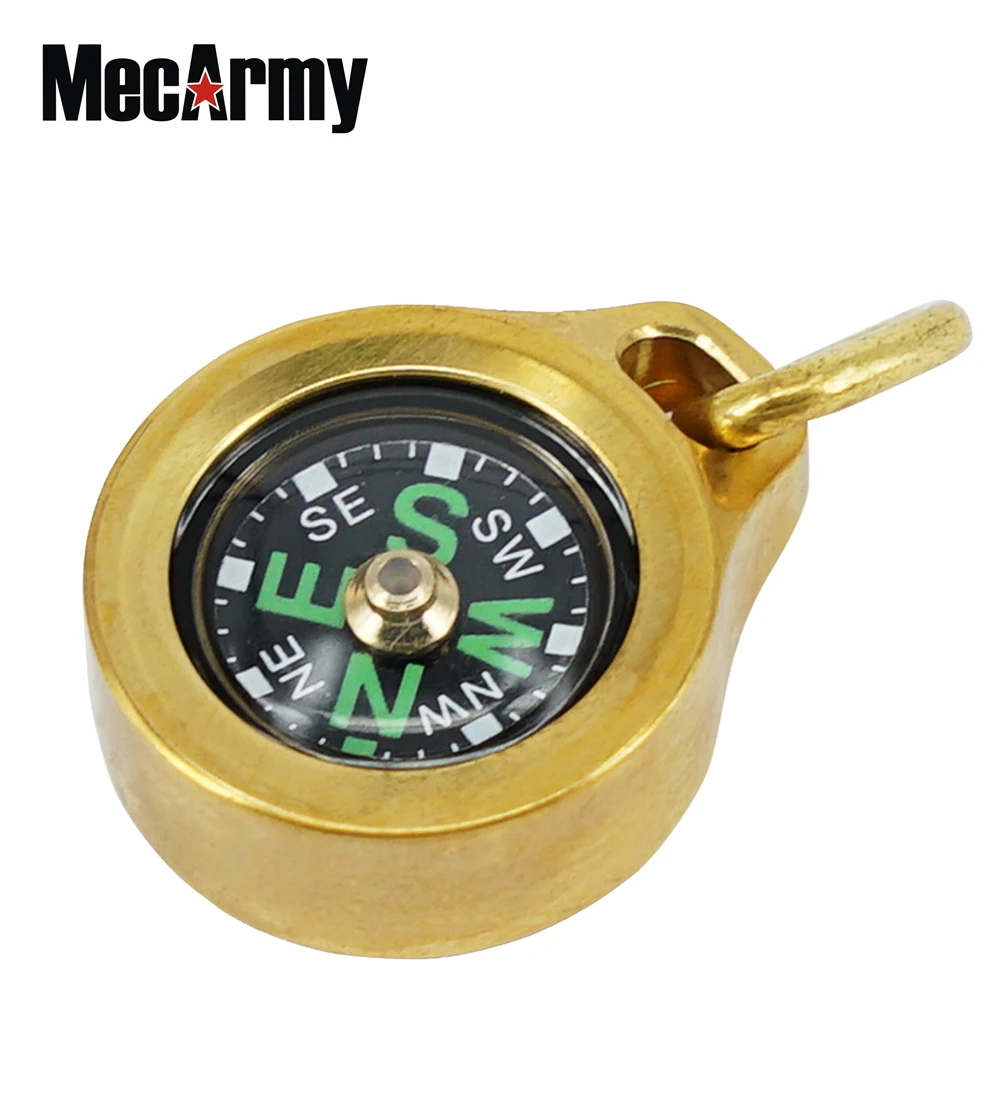 MecArmy Brass Outdoor Compass Pendant with Lanyard