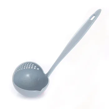 

2 in 1 Soup Spoon Long Handle Home Strainer Cooking Colander Kitchen Scoop Plastic Ladle Tableware Spoon