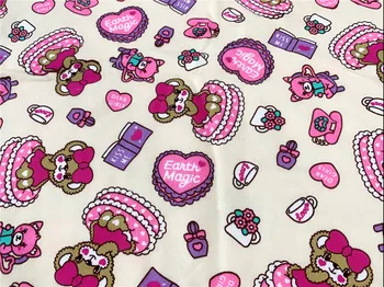 

width170cm EarthMagic Sweater Cartoon Printing Stretch Terry Knitted Jersey Fabric Dress Pyjamas Kids Clothes Material