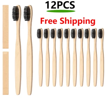 

12pcs Eco btooth brush Natural Pure Bamboo Toothbrush table Soft Hair Tooth Brush Eco Friendly Brushes Oral Cleaning Care Tools