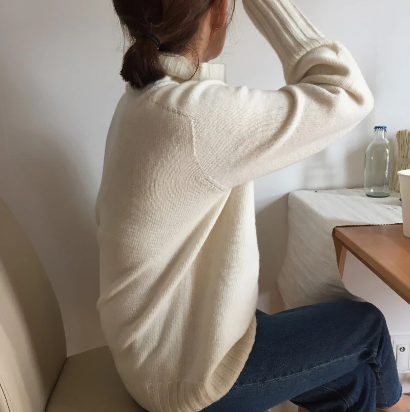 BGTEEVER Winter Turtleneck Long-sleeved Women Sweaters All-match Casual Warm Knitting Pullover Sweaters Female Knit Tops
