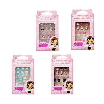 

4 Boxes Kids False Nails Lovely Full Cover Fake Nails Nail Art Tool Manicure Nails Accessories for Kids Children