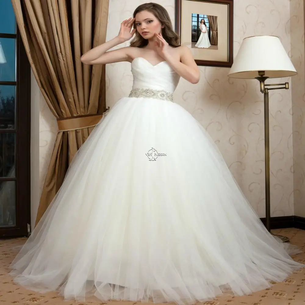 2019 Vintage Sweetheart Hals Wedding-Jurken Wit Ivoor Mooie Prinses Bruidsjurk Rok Vestido De Noiva 2019 Vintage Sweetheart Hals Wedding-Jurken Wit Ivoor Mooie Prinses Bruidsjurk Rok Vestido De Noiva