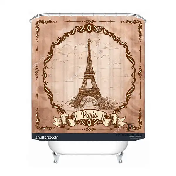 Shower Curtain CustomBigstock Парижская башня Водонепроницаемая занавеска для душа домашняя ванная комната крючки полиэфирная ткань мульти Sizes180509-65 - Цвет: Shower Curtain
