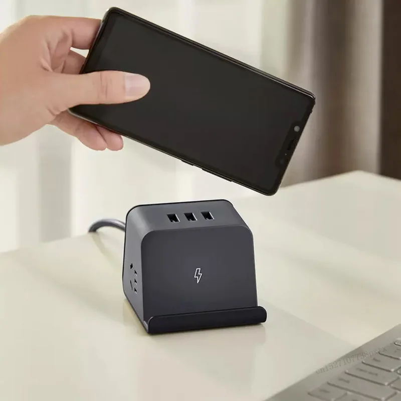 Xiaomi Mijia Aigo Беспроводная зарядная розетка с питанием 3USB разъем Клеммный блок многофункциональная Бытовая Мощность конвертер стенд