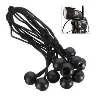 

10pcs/set Heavy Duty Ball Head Bungee Cord Tarp Canopy Tie Down Strap - Black camping hiking tent accessories