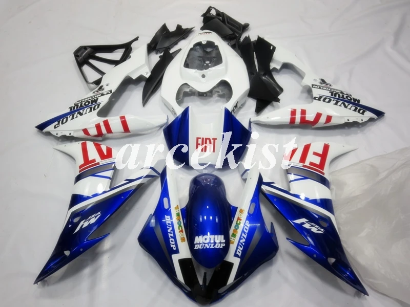 ABS литья под давлением полный обтекатель комплект подходит для YAMAHA YZF-R1 2004 2005 2006 YZF R1 04 05 06 YZF1000 Пользовательские синий белый FIAT
