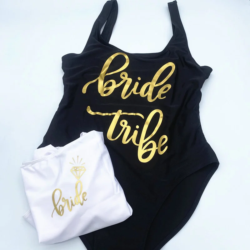 Wedding Decoration Siamese Swimsuit Bride &amp Squad Lady Bikini Beachwears Hen Party To Be Bachelorette Supplies | Дом и сад
