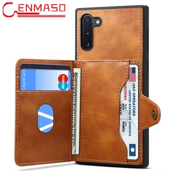 

For Samsung Galaxy Note 10 Plus Leather Wallet Back Case for Samsung Note 10 Note10 Card Slots Kickstand Holder Phone Cover Case