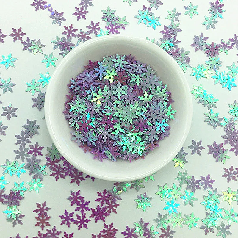 10 мм Снежинка блестки Craft Mix макароны Цвета с цветочным рисунком с блестками и пайетками для рождественской вечеринки декор DIY ручной работы аксессуары 10g