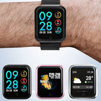 

P68 smart watch IP68 waterproof heart rate blood pressure information push up hand bright screen for ios Android apple iPhone