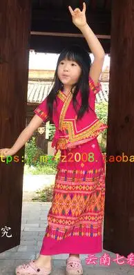 Китайское народное танцевальное платье для девочек, тайское детское танцевальное платье - Цвет: 5