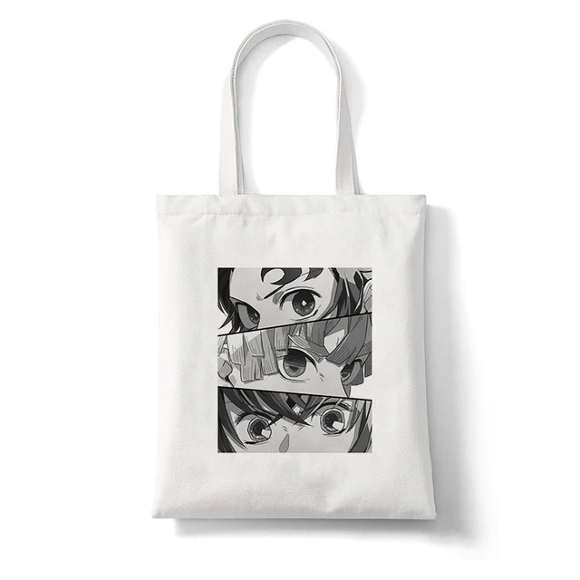 Shopping Bags Shopper Bag Demon Slayer Anime Rengoku Kyoujurou Kimetsu No Yaiba Harajuku Canvas Tote Bag Handbags Shoulder Bags B137R