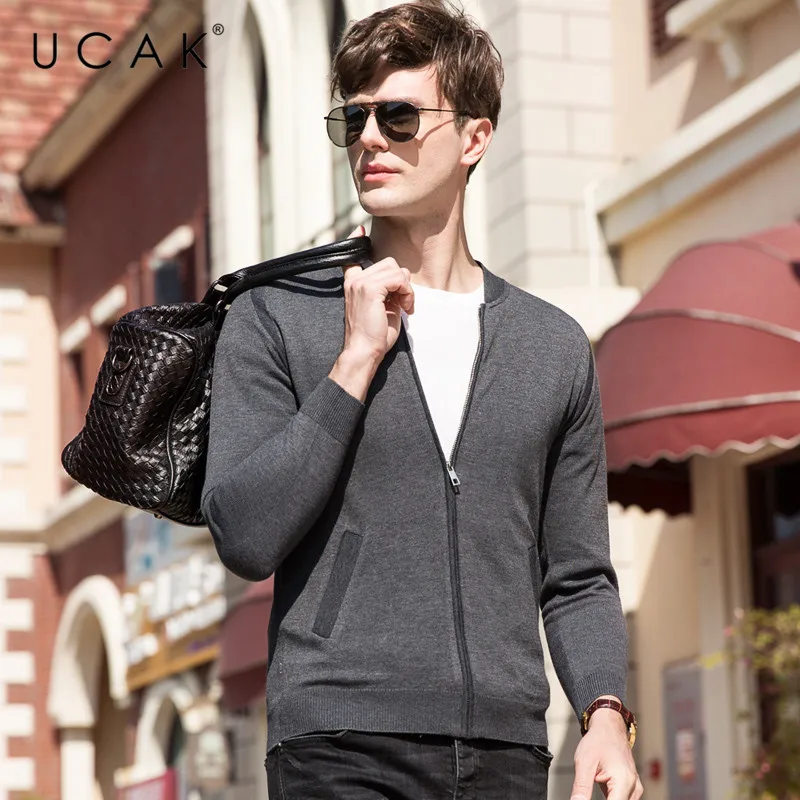 Flash Sale UCAK Brand Sweater Men Autumn Winter Cardigan Men Clothes 2019 New Arrival Streetwear Casual Coat Men Cotton Wool Knitwear U1016