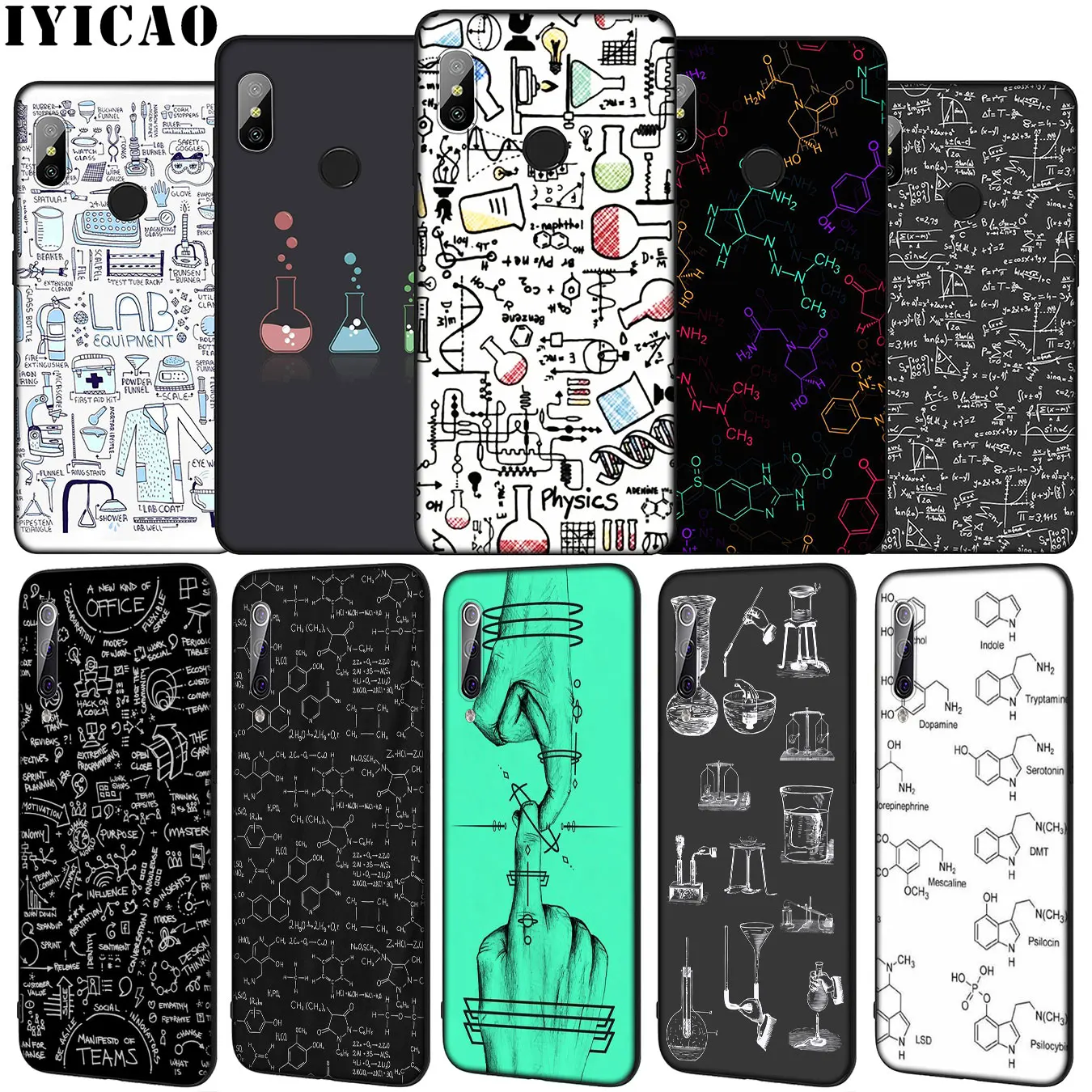 IYICAO Chemistry drawin Soft Silicone Phone Case for Xiaomi Mi 10 9 9T A3 Pro 8 SE A2 Lite A1 CC9 CC9E 6 pocophone f1 Mi10 | Мобильные
