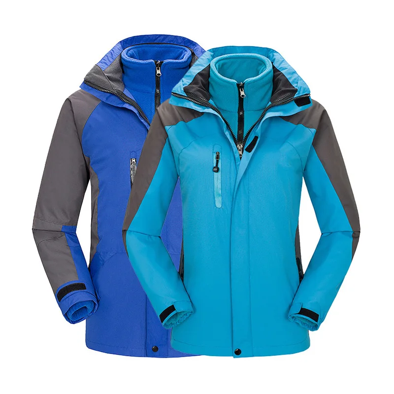 

3-in-1 Hiking Jackets for Mens Women Autumn Winter Outdoor Camping Jacket Clothings Fleece Warm Waterproof Rain Proof Travel