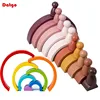 Kids Large Rainbow Arch Bridge Semicircle Building Blocks Wooden Toy Baby Color Creative Game Education Montessori Children Toys 1
