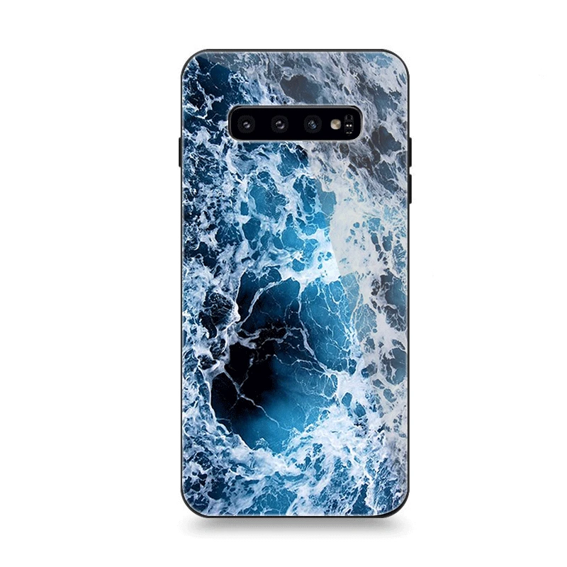 Чехол для телефона Стекло для samsung A70 A50 A30 A40 A20 A60 A10 S7 край S8 S9 S10 Plus чехол с изображением побережья голубого моря красочный