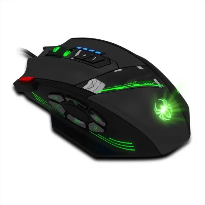 Zelotes C 12 программируемых кнопок светодиодный оптический USB игровой Мышь мышей 8000