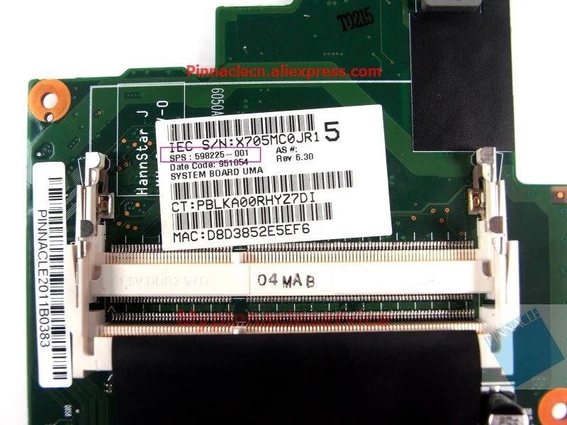 598225-001 motherboard para HP Pavilion DV5 DV5-2000 6050A2313401
