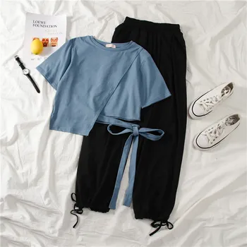 

2020 New Fashion Asymmetry Women's Home Clothes Female Summer Homewear Ladies Irregular Home Suit Women's Summer Lounge Wear