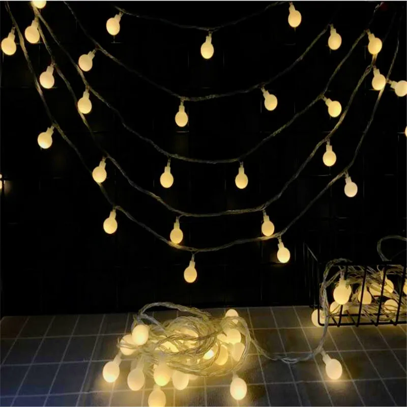 10m Led String Lights With 50led Ball Ac220v Holiday Decoration 10m Led String Lights With 50led Ball