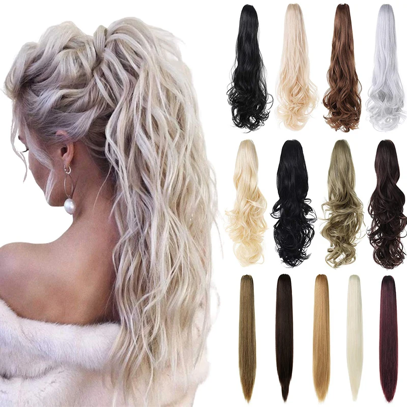 Promo Synthetic Ponytail Hair-Extension Curly Hair-Hairpiece Claw-Clip SHANGZI for Women xmQKMakaWKr