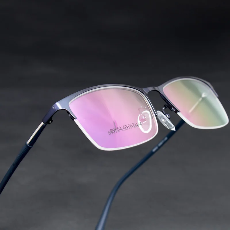 

Vintage Glasses Frame Men Metal Half Frame Optical Myopia Eyeglasses Man Prescription Spectacle Frames Clear Lens Eyewear Oculos
