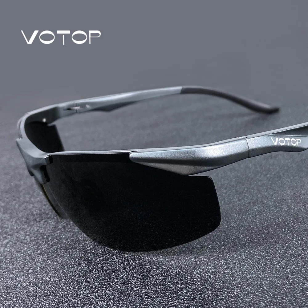 VOTOP Occhiali da sole polarizzati da uomo Lenti antiriflesso UV400 Occhiali da sole con montatura in alluminio e magnesio per la guida di viaggi di pesca_voghion.com