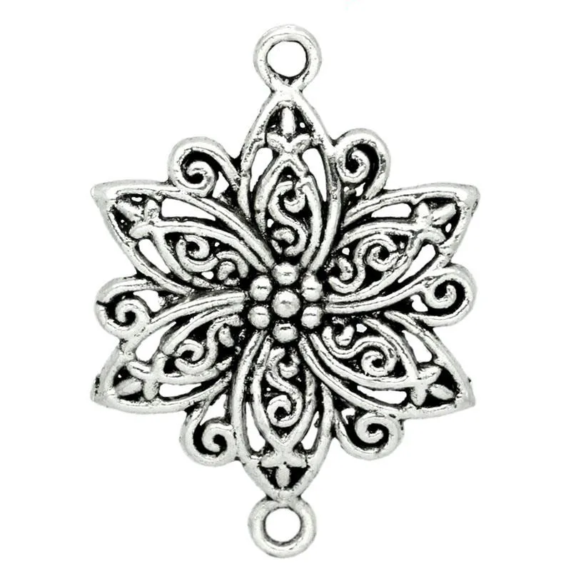 DoreenBeads винтажные фоторазъемы фурнитура цветок античное серебро полые DIY