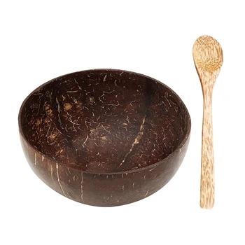 

Natural Coconut Bowl Decoration Fruit Salad Noodle Rice Bowl Wooden Fruit Bowl Handicraft Decoration Creative Coconut Shell Bo
