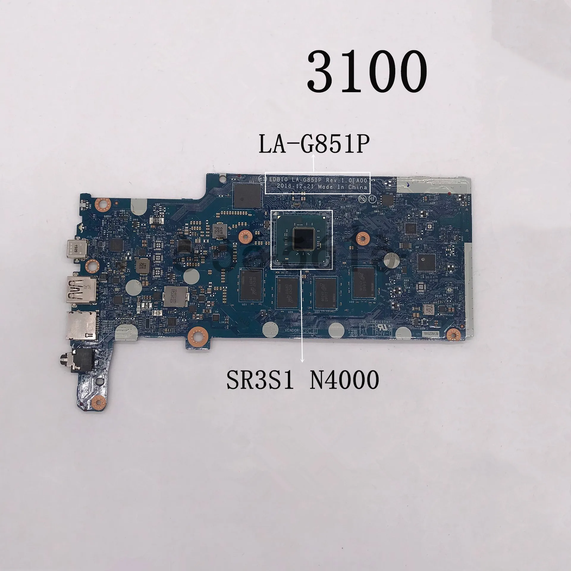 High Quality Mainboard 3100 Laptop Motherboard EDB10 LA-G851P With SR3S1 N4000 CPU 100% Fully Tested OK+Free Shipping | Компьютеры и