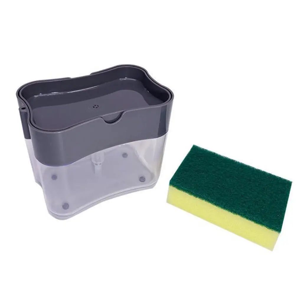 

Kitchen Essentials Dishwashing Brush Pot Artifact Press the Liquid Box Sponge Block with Strong Water Absorption