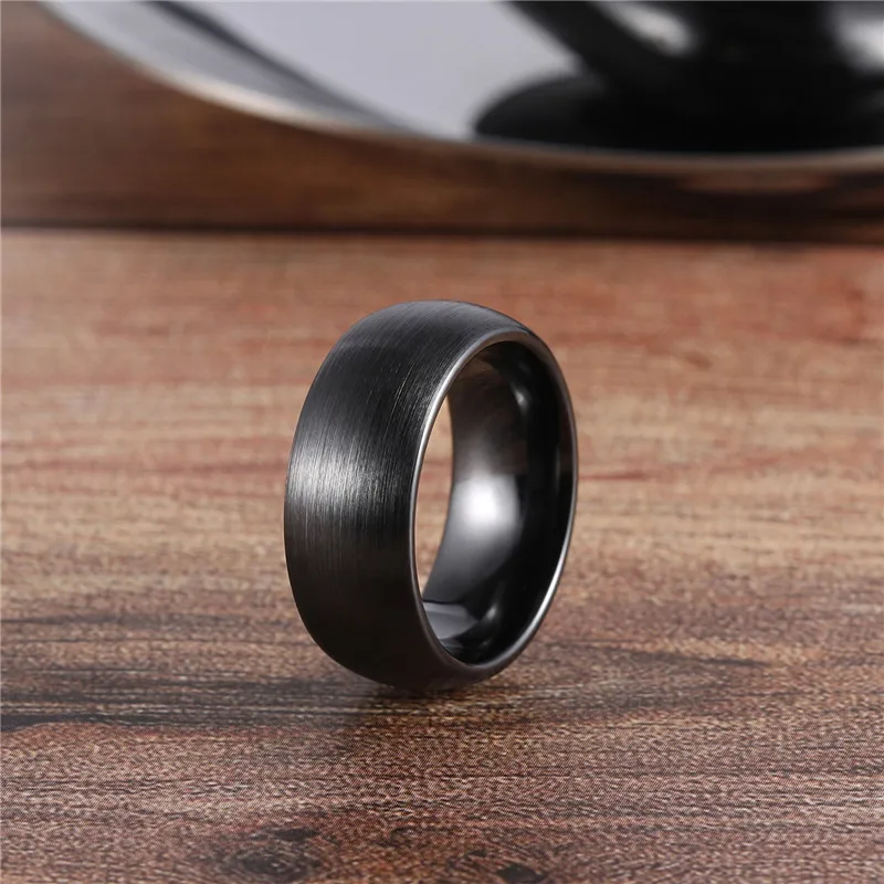 Ceramic Ring For Men And Women, Matte Black Engagement Ring_voghion.com