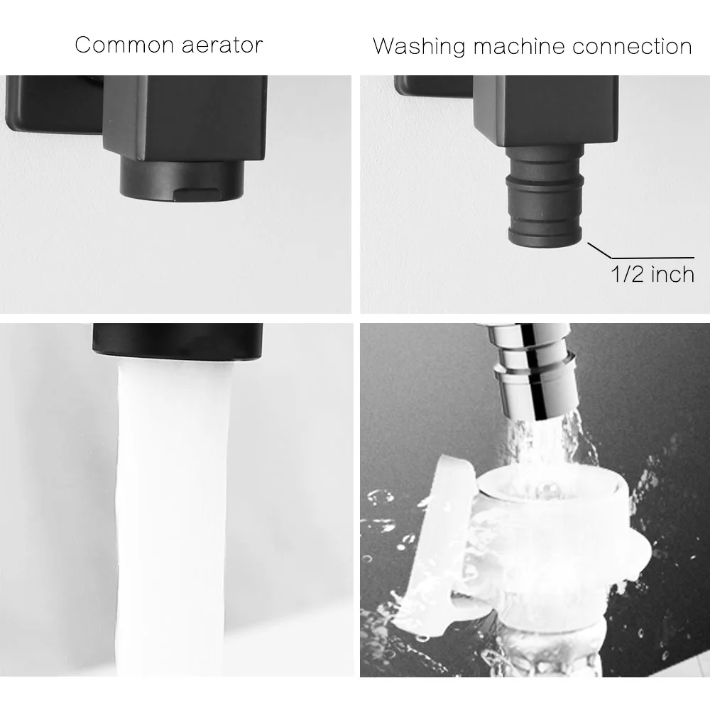 Черный/хромированный настенный кран для стиральной машины, Швабра, кран для бассейна, садовый кран для ванной, кран для воды