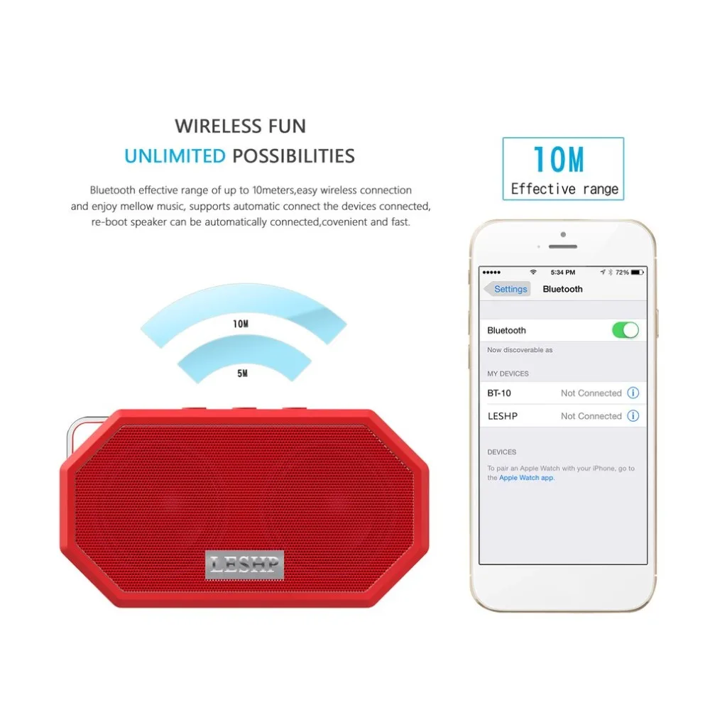 ONLENY Портативный мини Водонепроницаемый IP66 противоударный Беспроводной CSR 4,0 Динамик с микрофоном для дома и прогулок на свежем воздухе