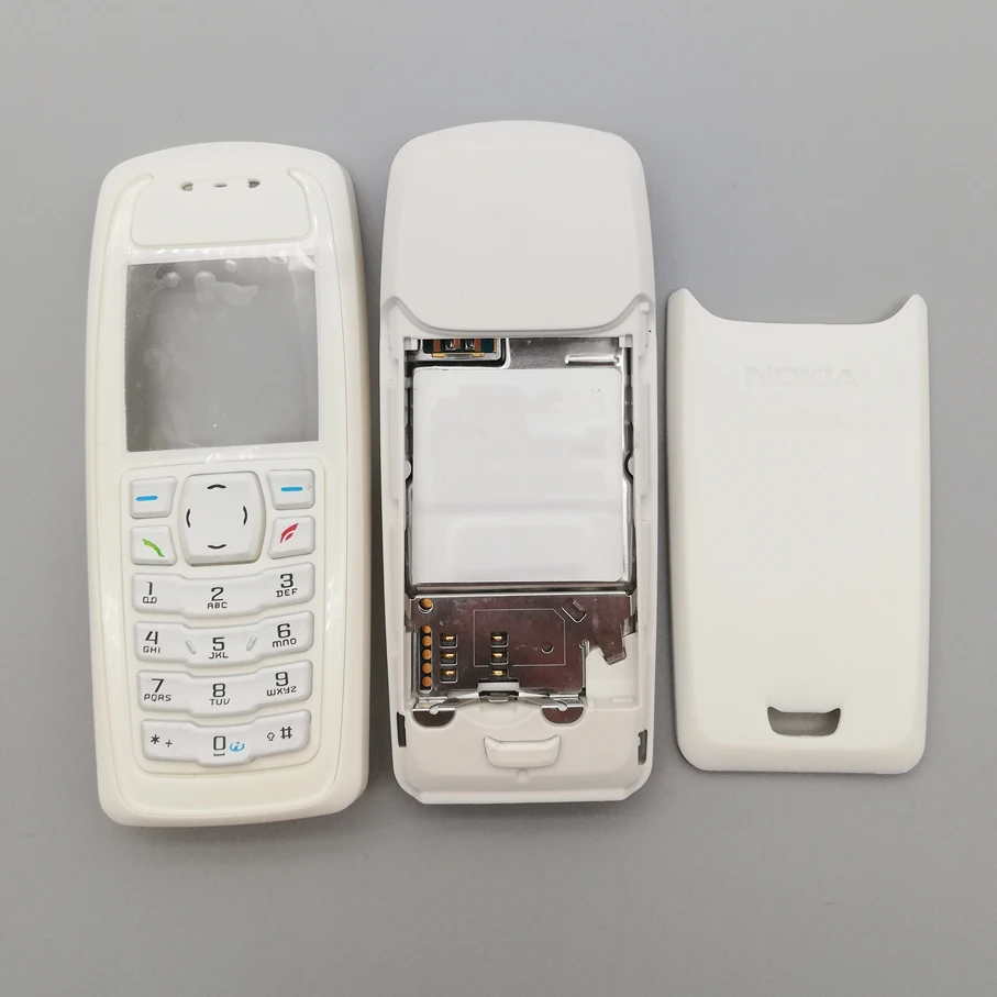 Полный корпус для Nokia 3100 передняя+ средняя рамка+ чехол для батареи+ английский/русский/арабский/иврит кнопки меню клавиатуры - Цвет: 4PCS