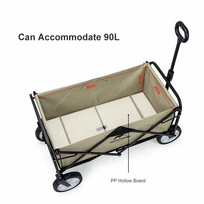 Naturehike 90L Outdoor Folding Trolley Portable Camping Picnic Trolley Car Ultralight Trolley Camp Storage Equipment NH19PJ001 1