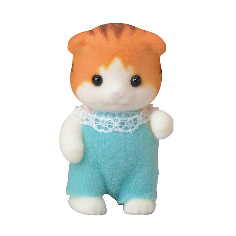 S01 Sylvanian Families клен кот ребенок w/бутылка кукольный домик животное пушистые игрушки Фигурки подарок для девочки Новинка 34128
