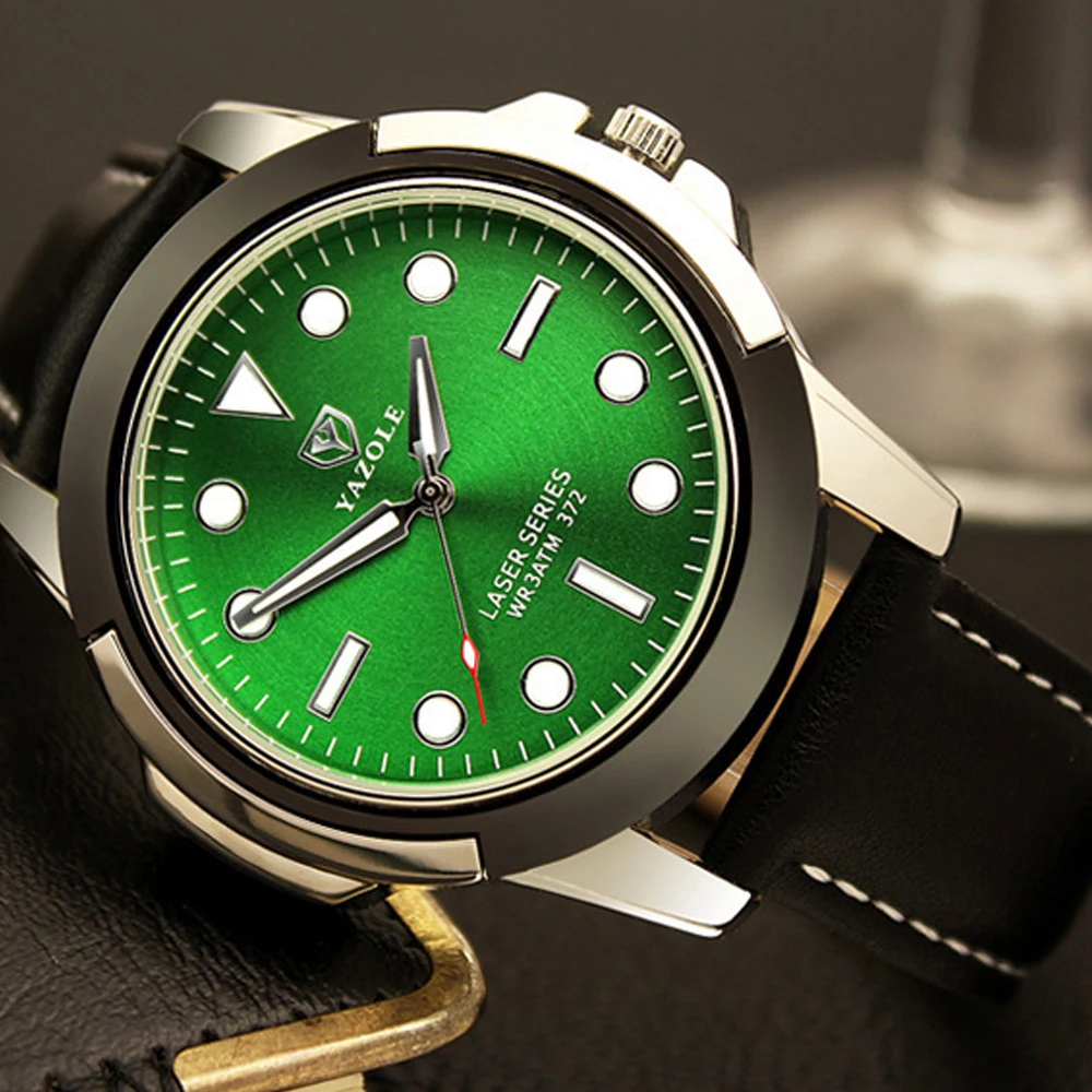 hot fashion role mens quartz watches leather strap 30meters waterproof casual watch for men luminous hands (14)