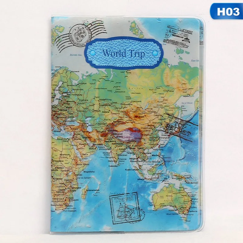 1 шт. Обложка для паспорта с изображением карты мира сумка путешествий ID