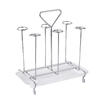 

Kitchen Glass Cup Drying Stand Water Mug Rack Draining Holder Tray Organizer Iron + Plastic