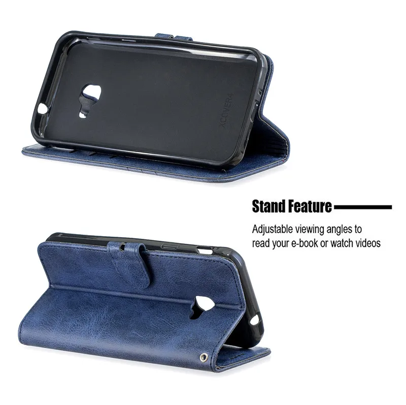 Чехол-книжка из искусственной кожи SUEF для samsung Galaxy Xcover 4S/G398F, чехлы для телефонов, мягкий чехол-бумажник из ТПУ с подставкой и отделением для карт