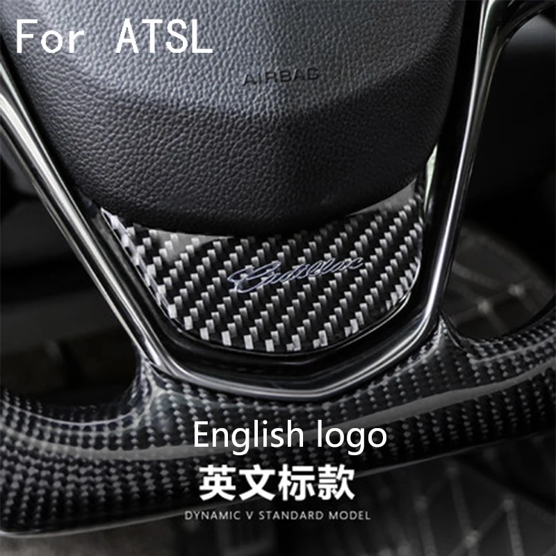 Подходит для Cadillac ATSL наклейка на руль из настоящего углеродного волокна XT5 CT6 интерьерные аксессуары декоративная наклейка