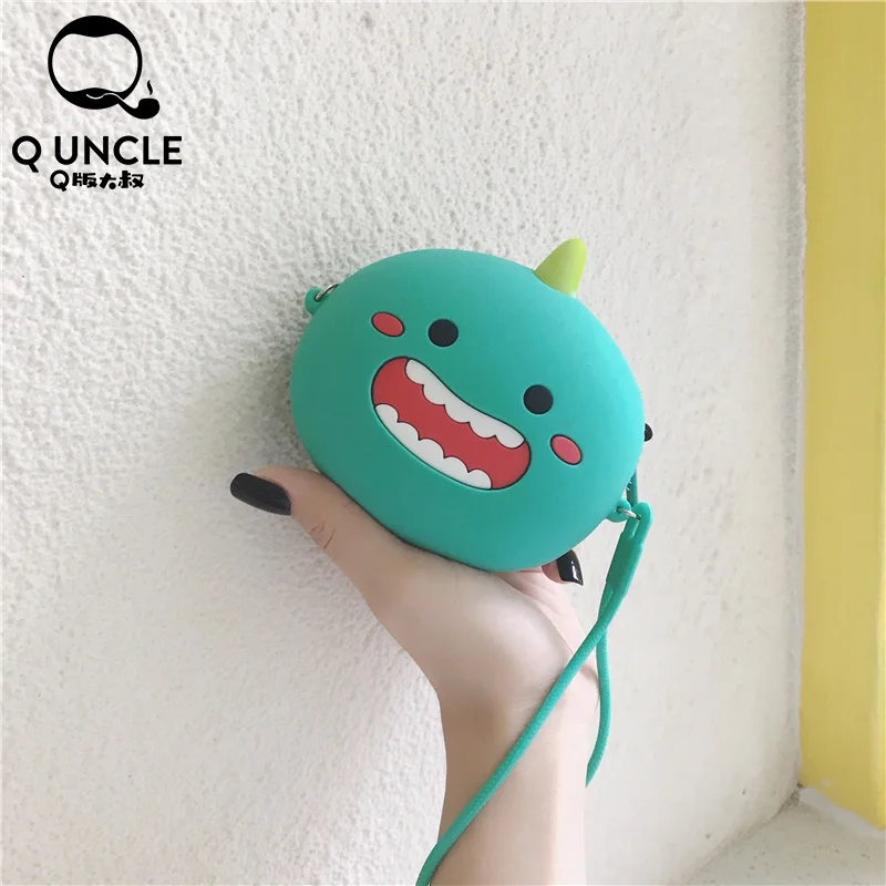 Q UNCLE Smiling Dinosa детская сумочка для девочек кошелек на молнии яркие цветные сумки силикагель цепь мини сумки через плечо кавайный кошелек сумка